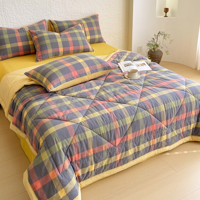 91家纺网 家纺一手货源 找家纺 宝士康家纺 2026新款10A抗菌无印风单夏被/夏被四件套 被子被芯 牛油果