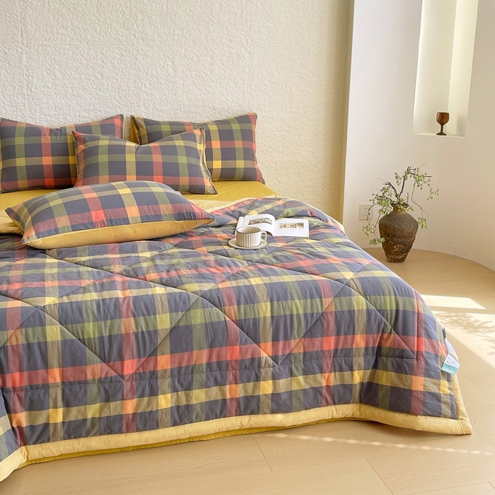 91家纺网 家纺一手货源 找家纺 宝士康家纺 2026新款10A抗菌无印风单夏被/夏被四件套 被子被芯 牛油果