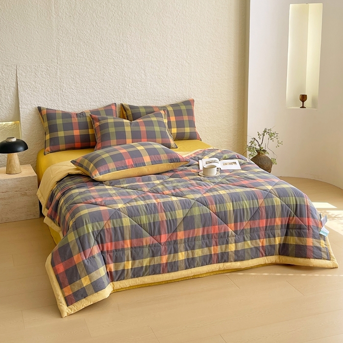 91家纺网 家纺一手货源 找家纺 宝士康家纺 2026新款10A抗菌无印风单夏被/夏被四件套 被子被芯 牛油果