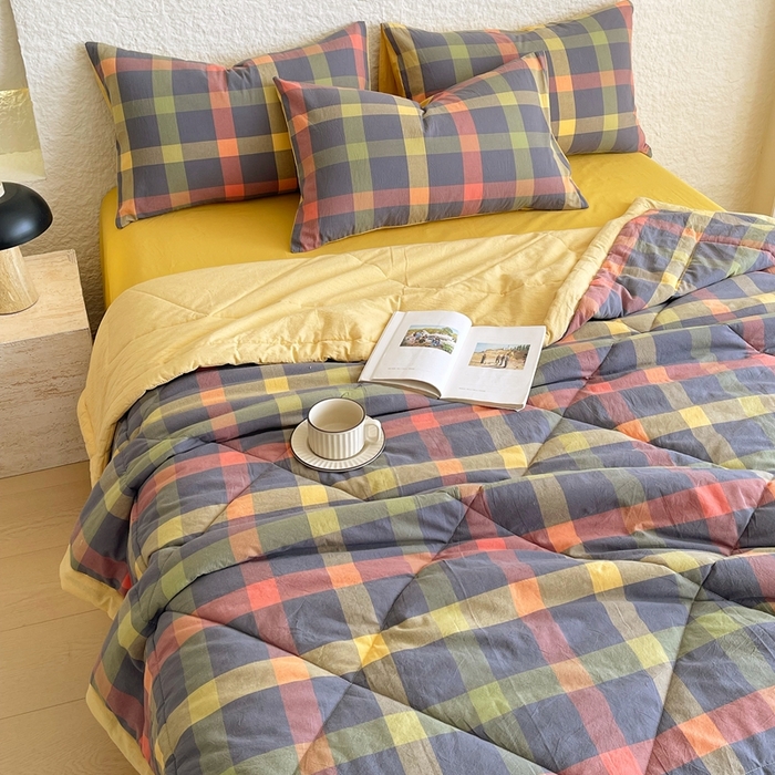 91家纺网 家纺一手货源 找家纺 宝士康家纺 2026新款10A抗菌无印风单夏被/夏被四件套 被子被芯 牛油果