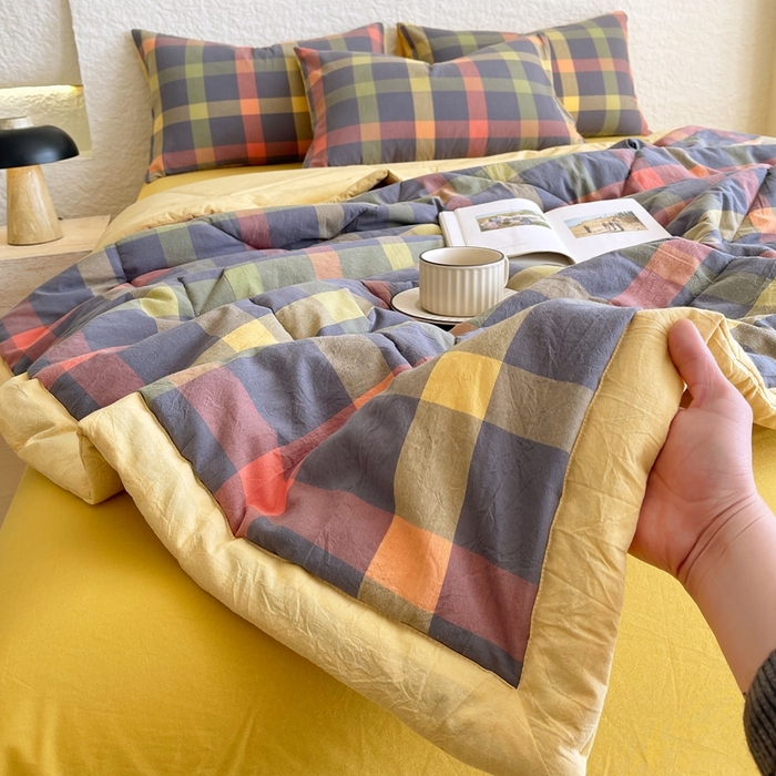 91家纺网 家纺一手货源 找家纺 宝士康家纺 2026新款10A抗菌无印风单夏被/夏被四件套 被子被芯 牛油果