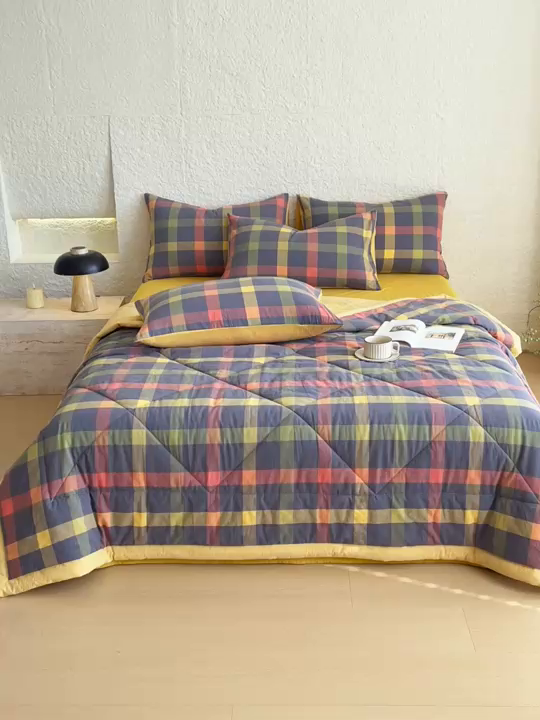 91家纺网 家纺一手货源 找家纺 宝士康家纺 2026新款10A抗菌无印风单夏被/夏被四件套 被子被芯 牛油果