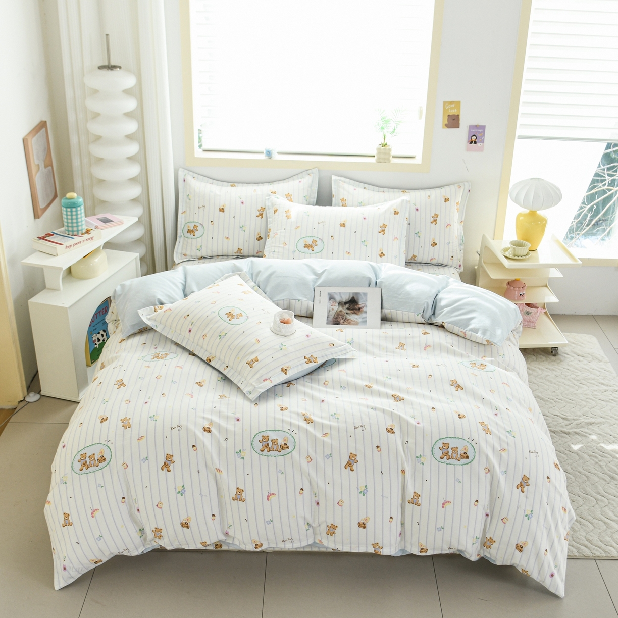 缘舒家纺 2026新款全棉纯棉印花单被套被套单件 小熊假日