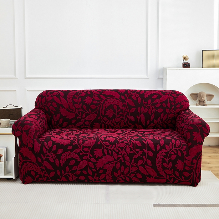 逐日沙发套 2026新款提花系列-沙发套 素奢柳韵-大气红