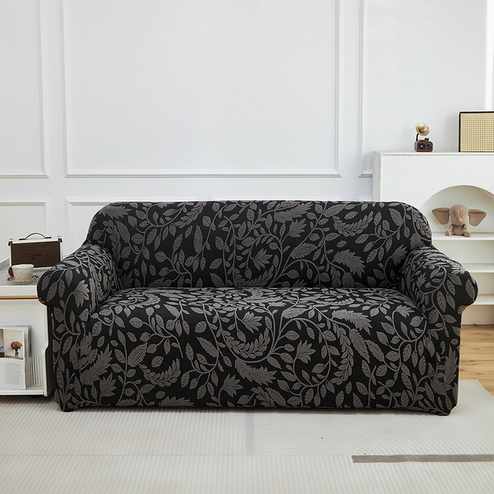 91家纺网 家纺一手货源 找家纺 逐日沙发套 2026新款提花系列-沙发套 素奢柳韵-碳石灰