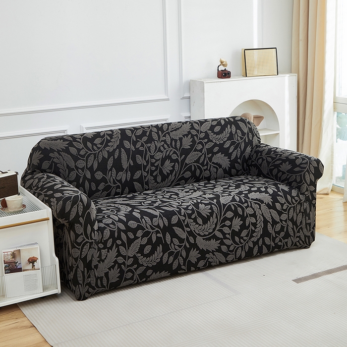 91家纺网 家纺一手货源 找家纺 逐日沙发套 2026新款提花系列-沙发套 素奢柳韵-碳石灰