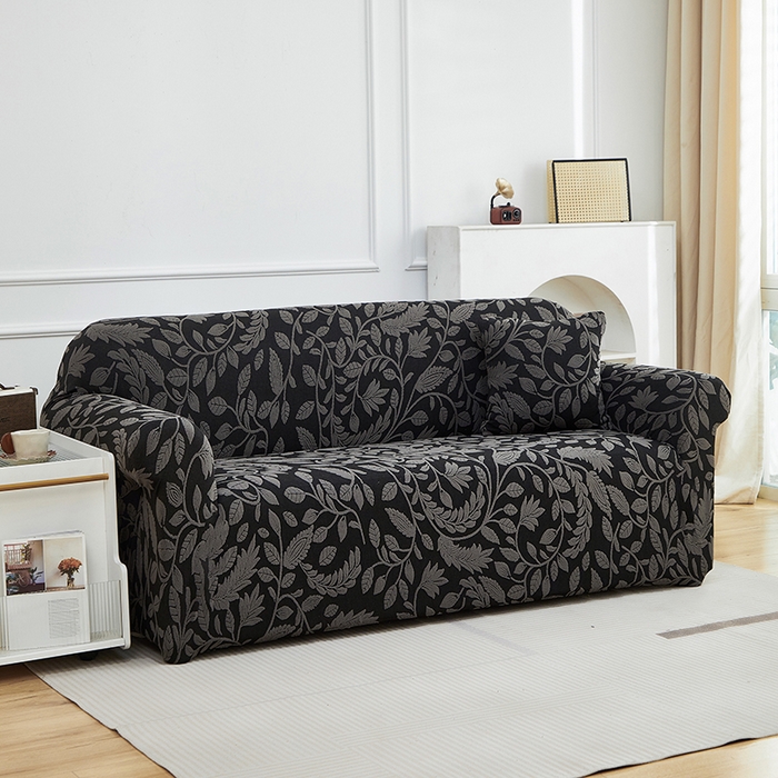 91家纺网 家纺一手货源 找家纺 逐日沙发套 2026新款提花系列-沙发套 素奢柳韵-碳石灰