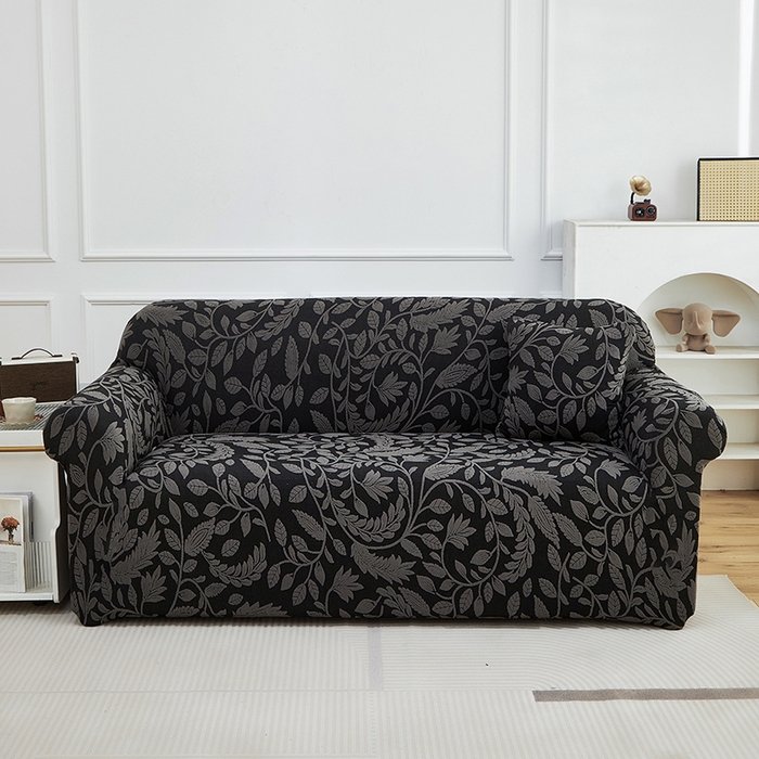 91家纺网 家纺一手货源 找家纺 逐日沙发套 2026新款提花系列-沙发套 素奢柳韵-碳石灰