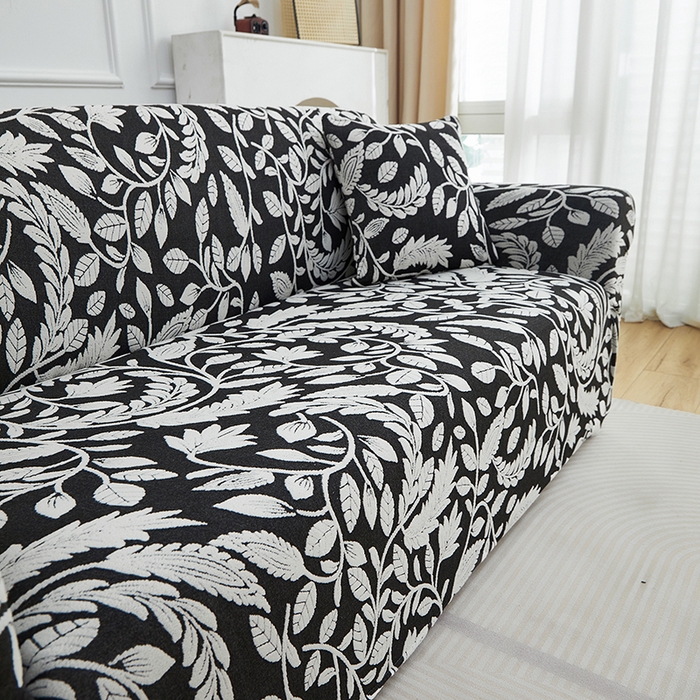 91家纺网 家纺一手货源 找家纺 逐日沙发套 2026新款提花系列-沙发套 素奢柳韵-月光白