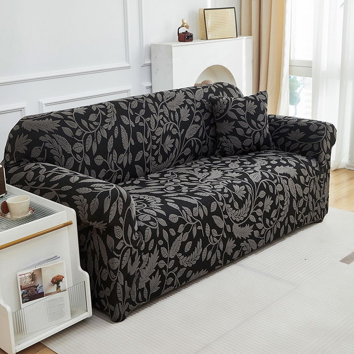 91家纺网 家纺一手货源 找家纺 逐日沙发套 2026新款提花系列-沙发套 素奢柳韵-碳石灰