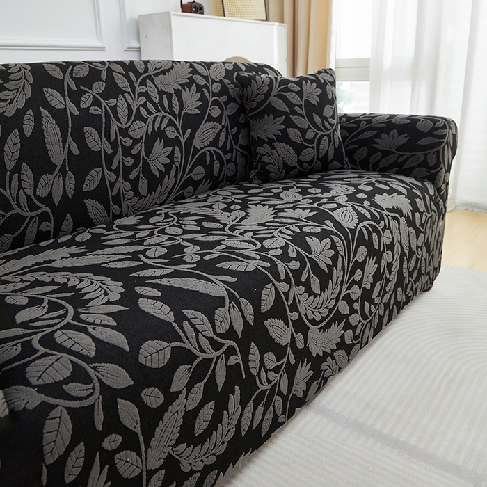 91家纺网 家纺一手货源 找家纺 逐日沙发套 2026新款提花系列-沙发套 素奢柳韵-碳石灰