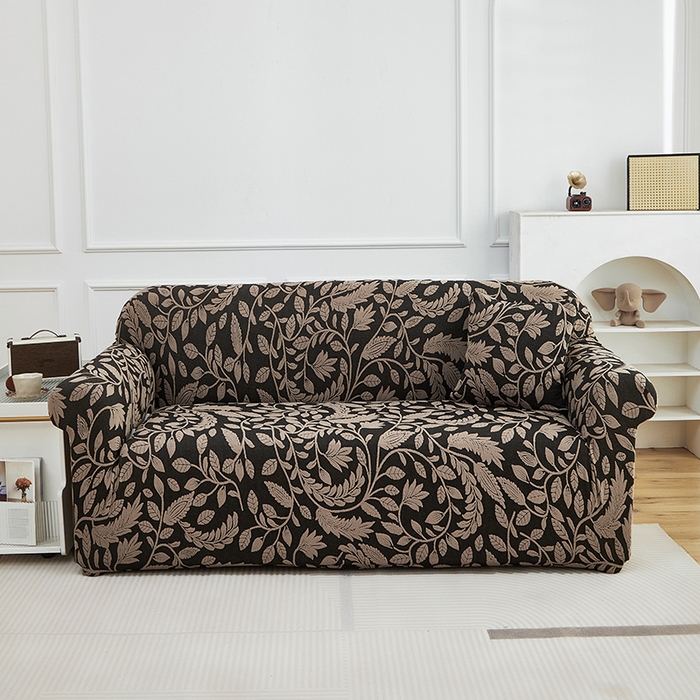 91家纺网 家纺一手货源 找家纺 逐日沙发套 2026新款提花系列-沙发套 素奢柳韵-卡其色