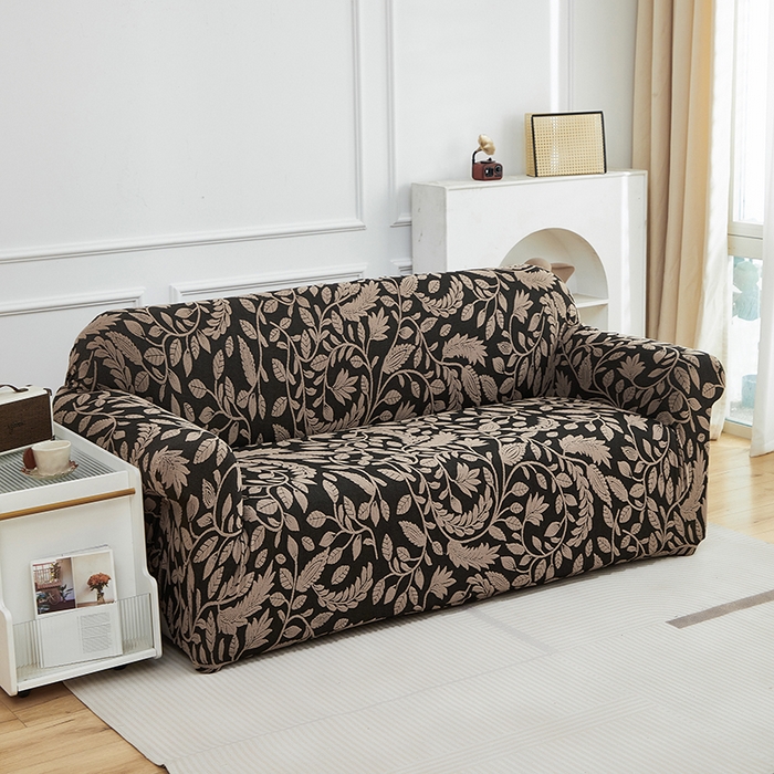 91家纺网 家纺一手货源 找家纺 逐日沙发套 2026新款提花系列-沙发套 素奢柳韵-卡其色