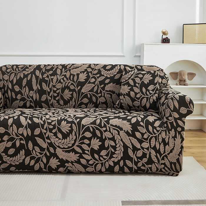 91家纺网 家纺一手货源 找家纺 逐日沙发套 2026新款提花系列-沙发套 素奢柳韵-卡其色