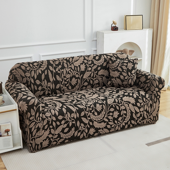 91家纺网 家纺一手货源 找家纺 逐日沙发套 2026新款提花系列-沙发套 素奢柳韵-卡其色