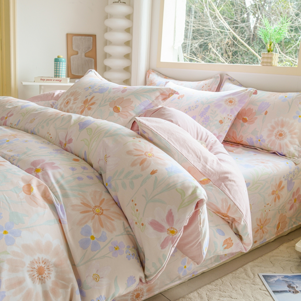 91家纺网 家纺一手货源 找家纺 缘舒家纺 2026新款全棉纯棉印花单被套被套单件 妍染