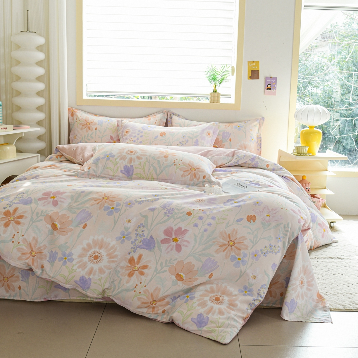 91家纺网 家纺一手货源 找家纺 缘舒家纺 2026新款全棉纯棉印花单被套被套单件 妍染