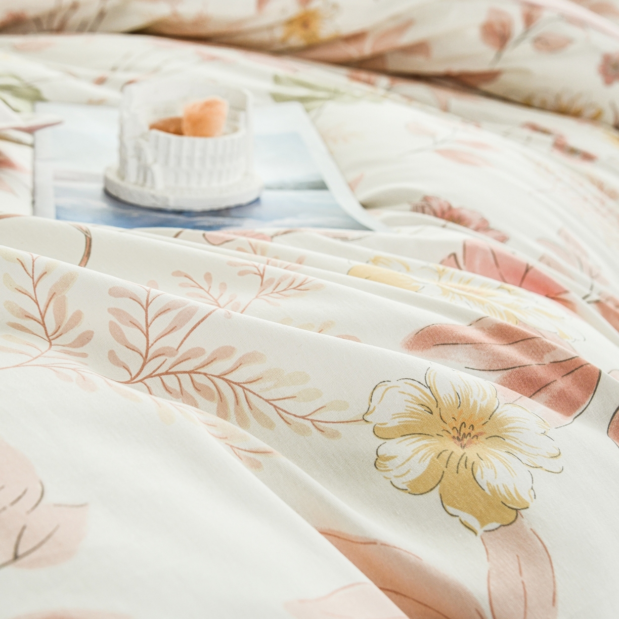 91家纺网 家纺一手货源 找家纺 缘舒家纺 2026新款全棉纯棉印花单被套被套单件 叶柔-粉