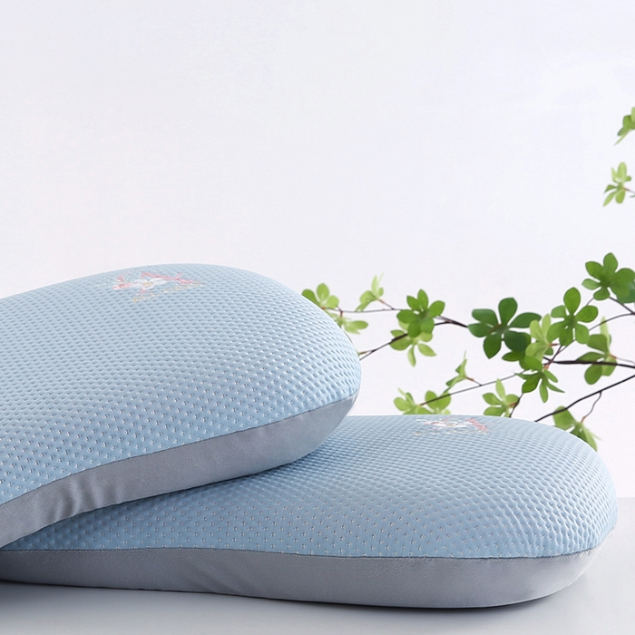 91家纺网 家纺一手货源 找家纺 小牛席业 2026新款猫肚记忆夏凉枕枕头枕芯 蓝色