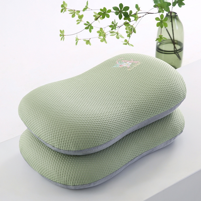 91家纺网 家纺一手货源 找家纺 小牛席业 2026新款猫肚记忆夏凉枕枕头枕芯 绿色