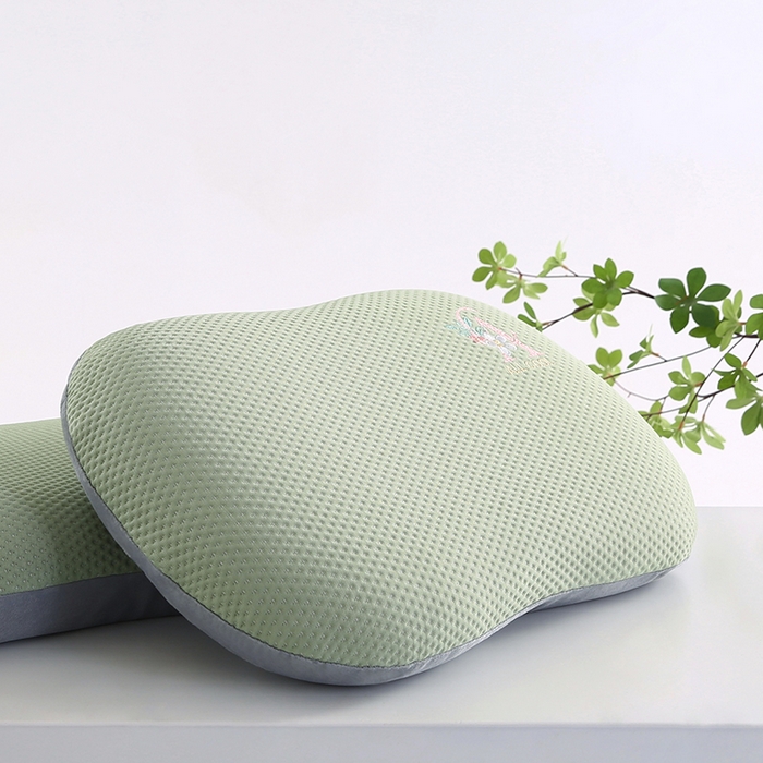 91家纺网 家纺一手货源 找家纺 小牛席业 2026新款猫肚记忆夏凉枕枕头枕芯 绿色