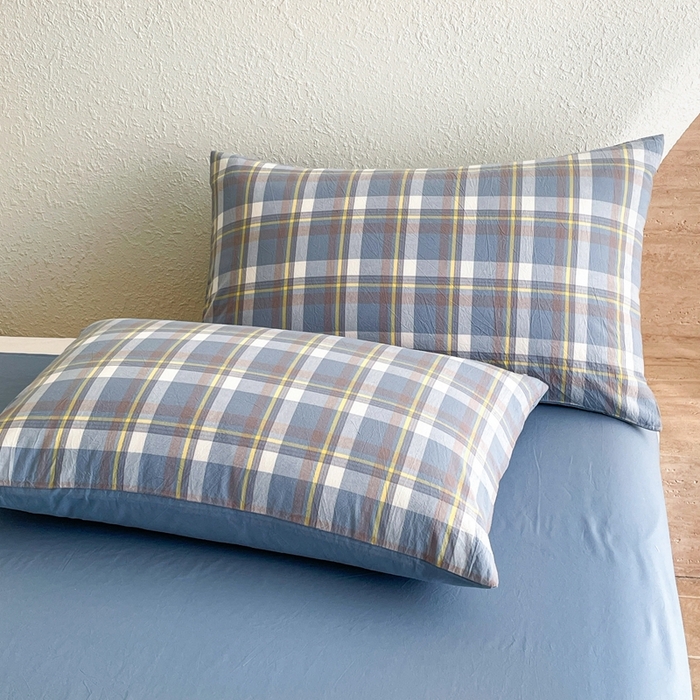 91家纺网 家纺一手货源 找家纺 宝士康家纺 2026新款10A抗菌无印风单夏被/夏被四件套 被子被芯 天蓝中格