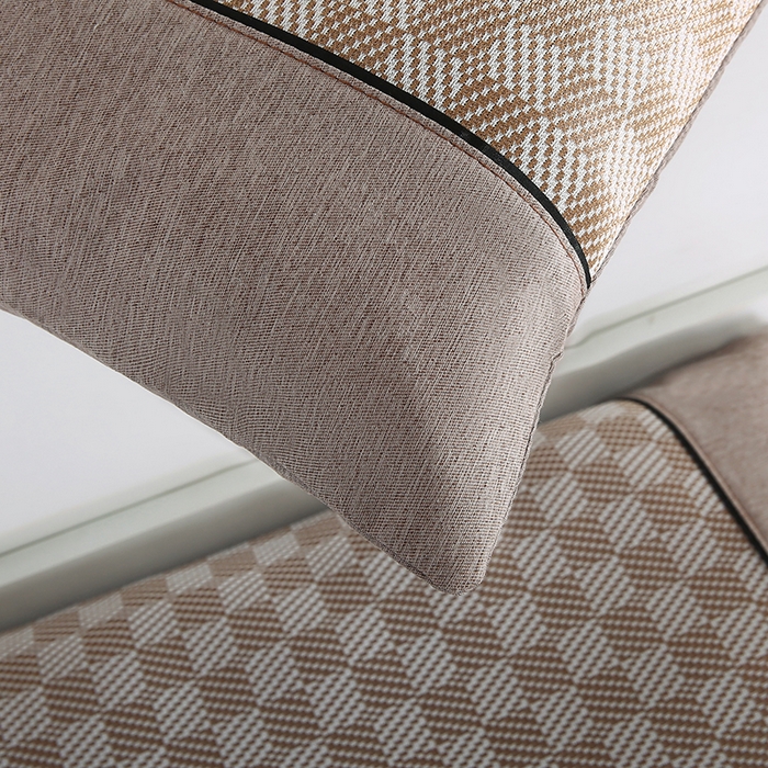 91家纺网 家纺一手货源 找家纺 小牛席业 2026新款亲肤舒适棋盘格-冰丝夏凉枕枕头枕芯（枕套+枕芯） 咖色