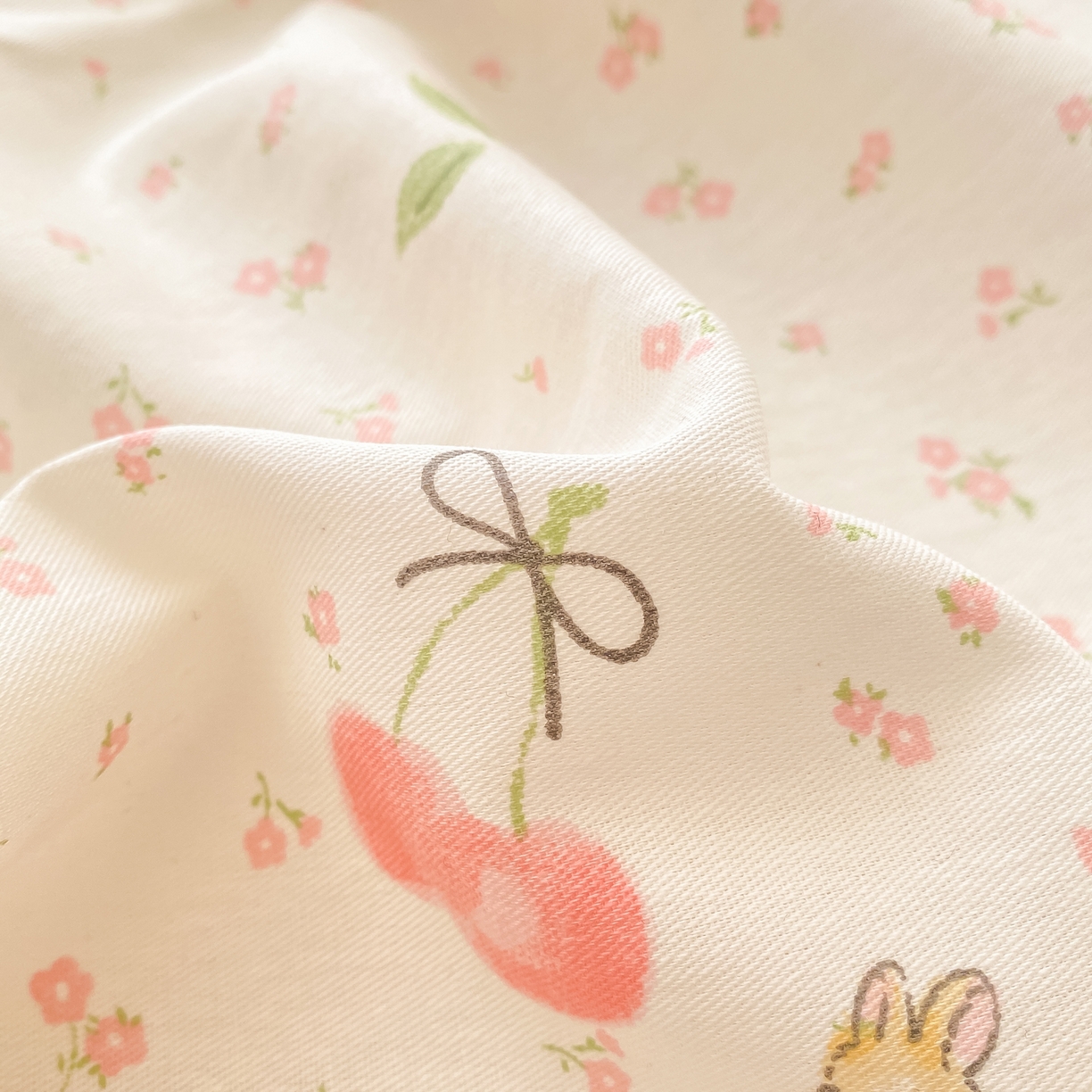 91家纺网 家纺一手货源 找家纺 女子家纺 2026新款全棉纯棉印花小清新系列单床笠单品床笠床笠单件 樱桃甜宠