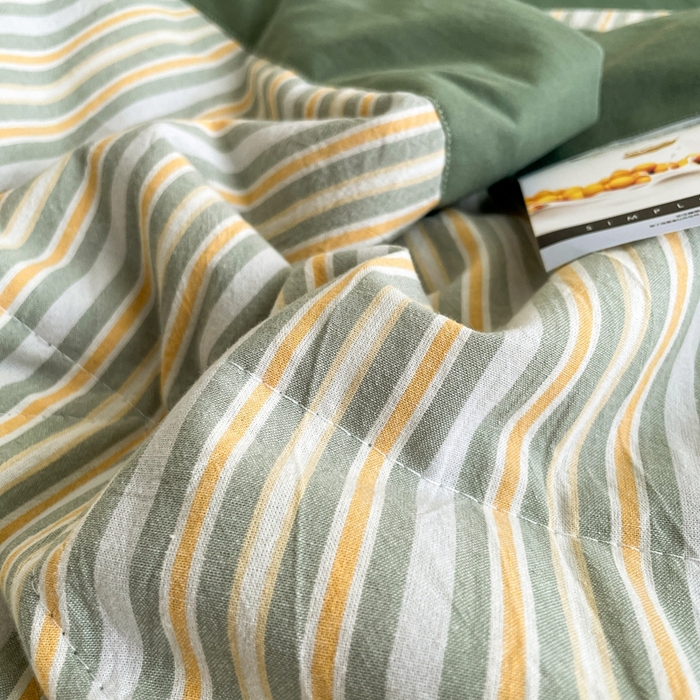 91家纺网 家纺一手货源 找家纺 宝士康家纺 2026新款10A抗菌无印风单夏被/夏被四件套 被子被芯 小绿条