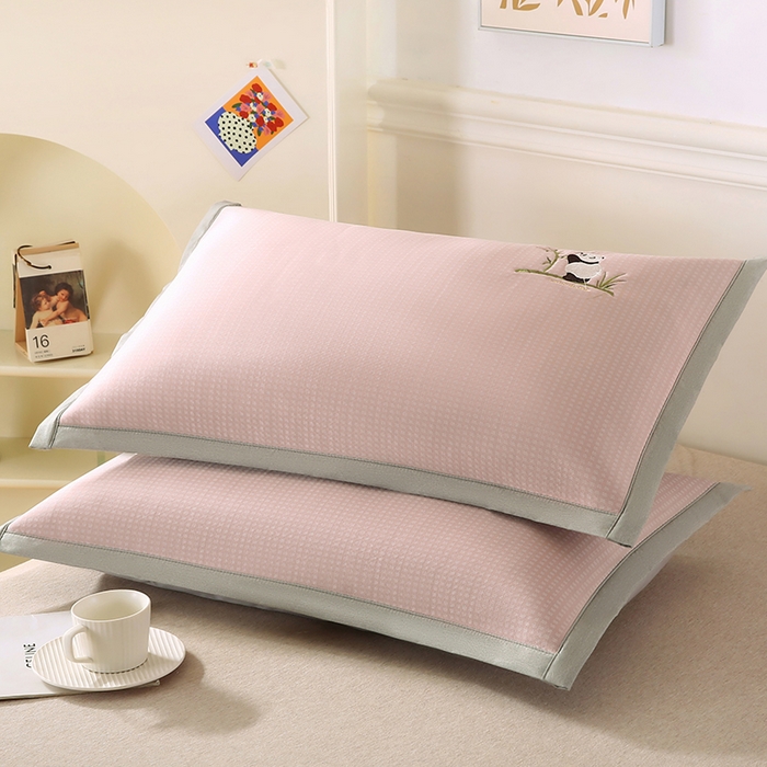 91家纺网 家纺一手货源 找家纺 （总）小牛席业 2026新款华夫格爱家熊猫夏凉枕套