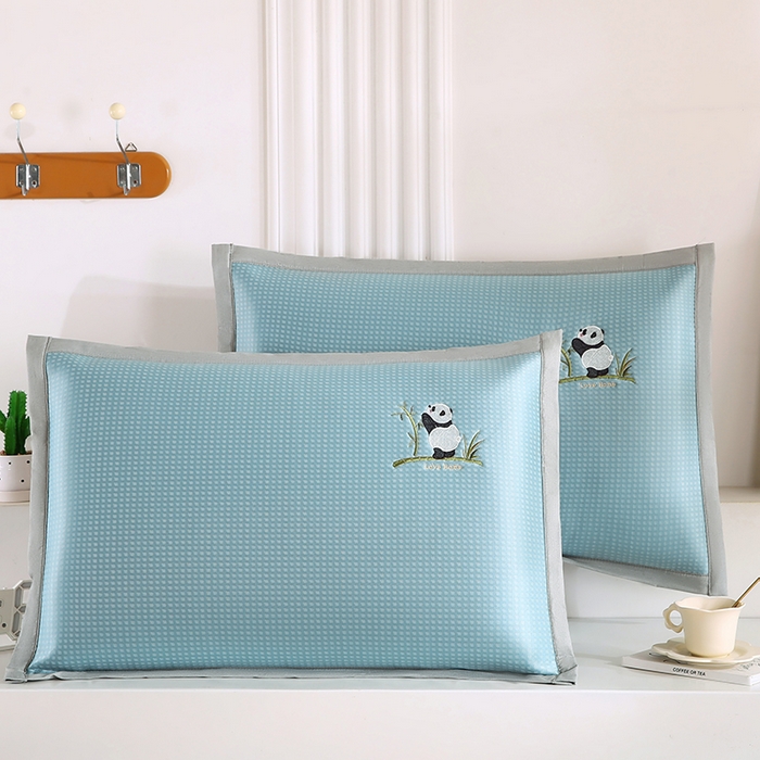 91家纺网 家纺一手货源 找家纺 （总）小牛席业 2026新款华夫格爱家熊猫夏凉枕套