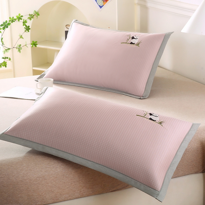 91家纺网 家纺一手货源 找家纺 （总）小牛席业 2026新款华夫格爱家熊猫夏凉枕套