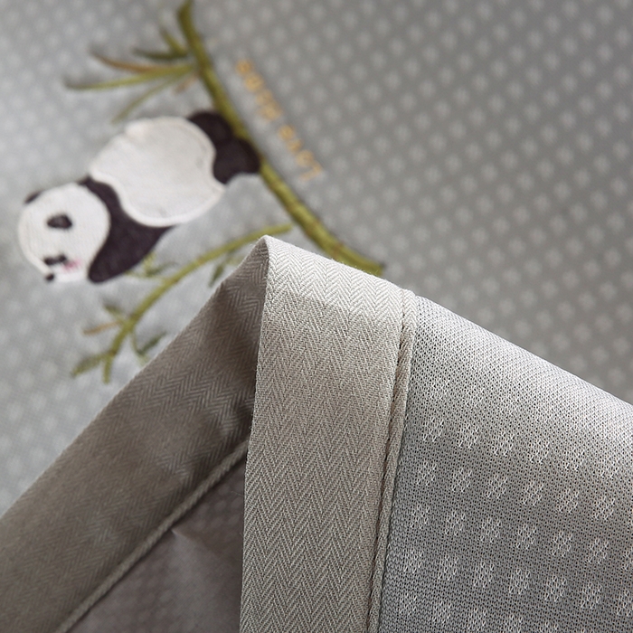 91家纺网 家纺一手货源 找家纺 小牛席业 2026新款华夫格爱家熊猫夏凉枕套 灰色