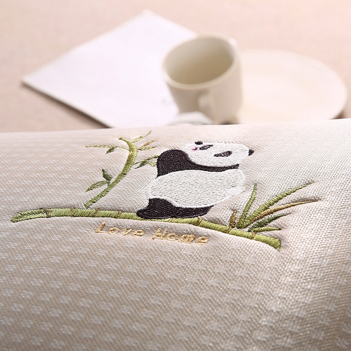 91家纺网 家纺一手货源 找家纺 小牛席业 2026新款华夫格爱家熊猫夏凉枕套 香槟