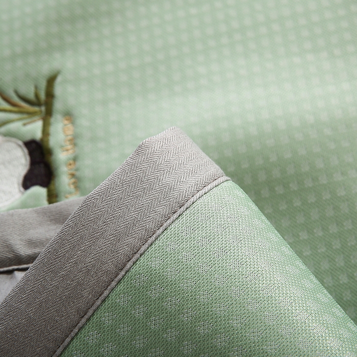 91家纺网 家纺一手货源 找家纺 小牛席业 2026新款华夫格爱家熊猫夏凉枕套 绿色