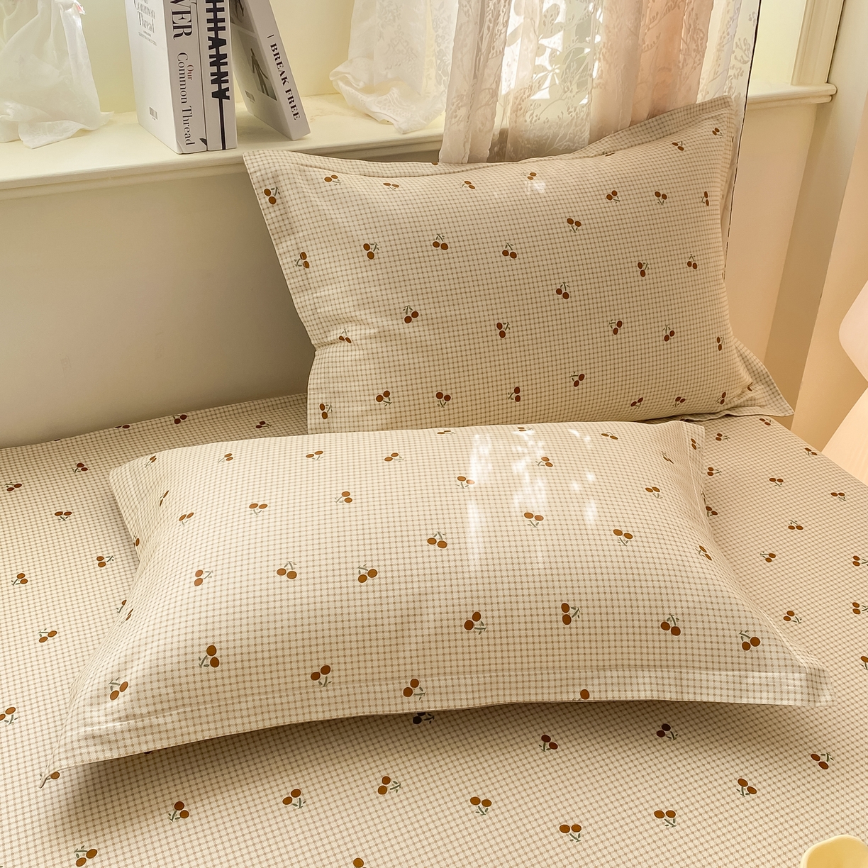 91家纺网 家纺一手货源 找家纺 女子家纺 2026新款全棉纯棉印花小清新系列单床笠单品床笠床笠单件 樱姿米