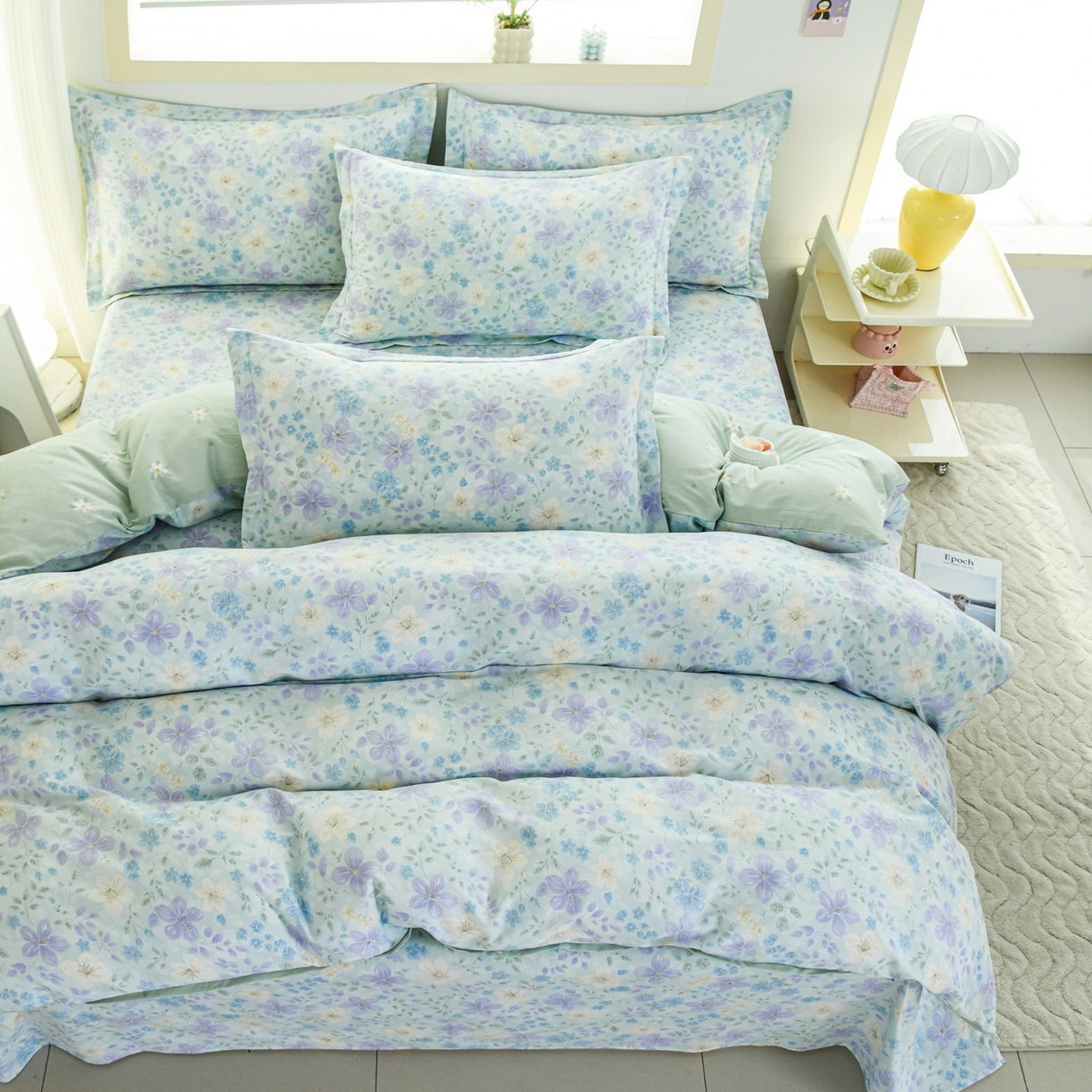 91家纺网 家纺一手货源 找家纺 缘舒家纺 2026新款全棉纯棉印花单被套被套单件 月泱