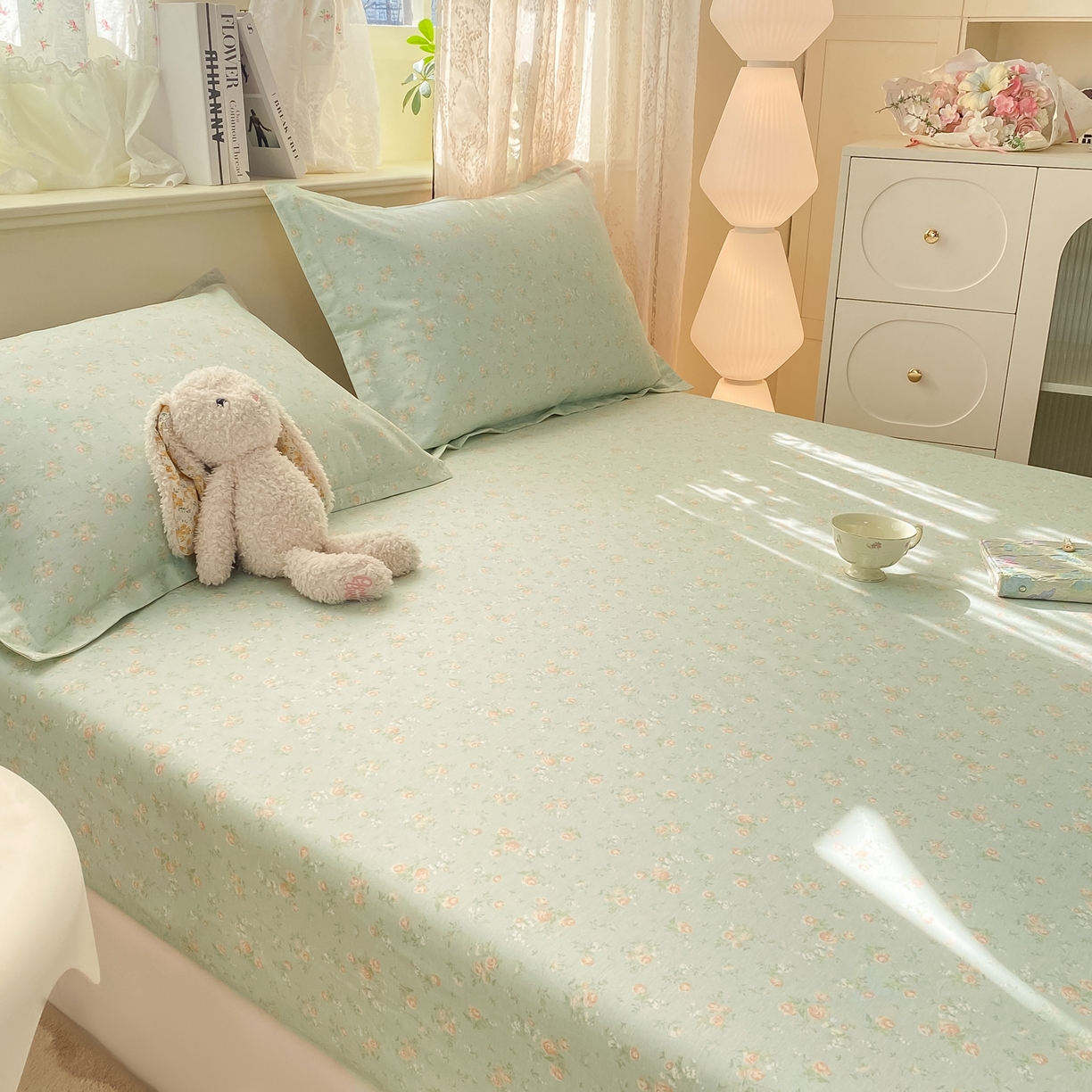 91家纺网 家纺一手货源 找家纺 女子家纺 2026新款全棉纯棉印花小清新系列单床笠单品床笠床笠单件 幽兰时光兰