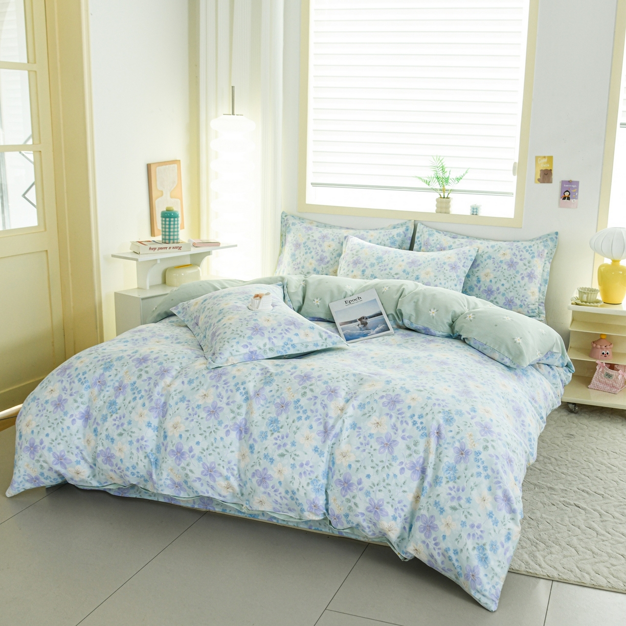 91家纺网 家纺一手货源 找家纺 缘舒家纺 2026新款全棉纯棉印花单被套被套单件 月泱