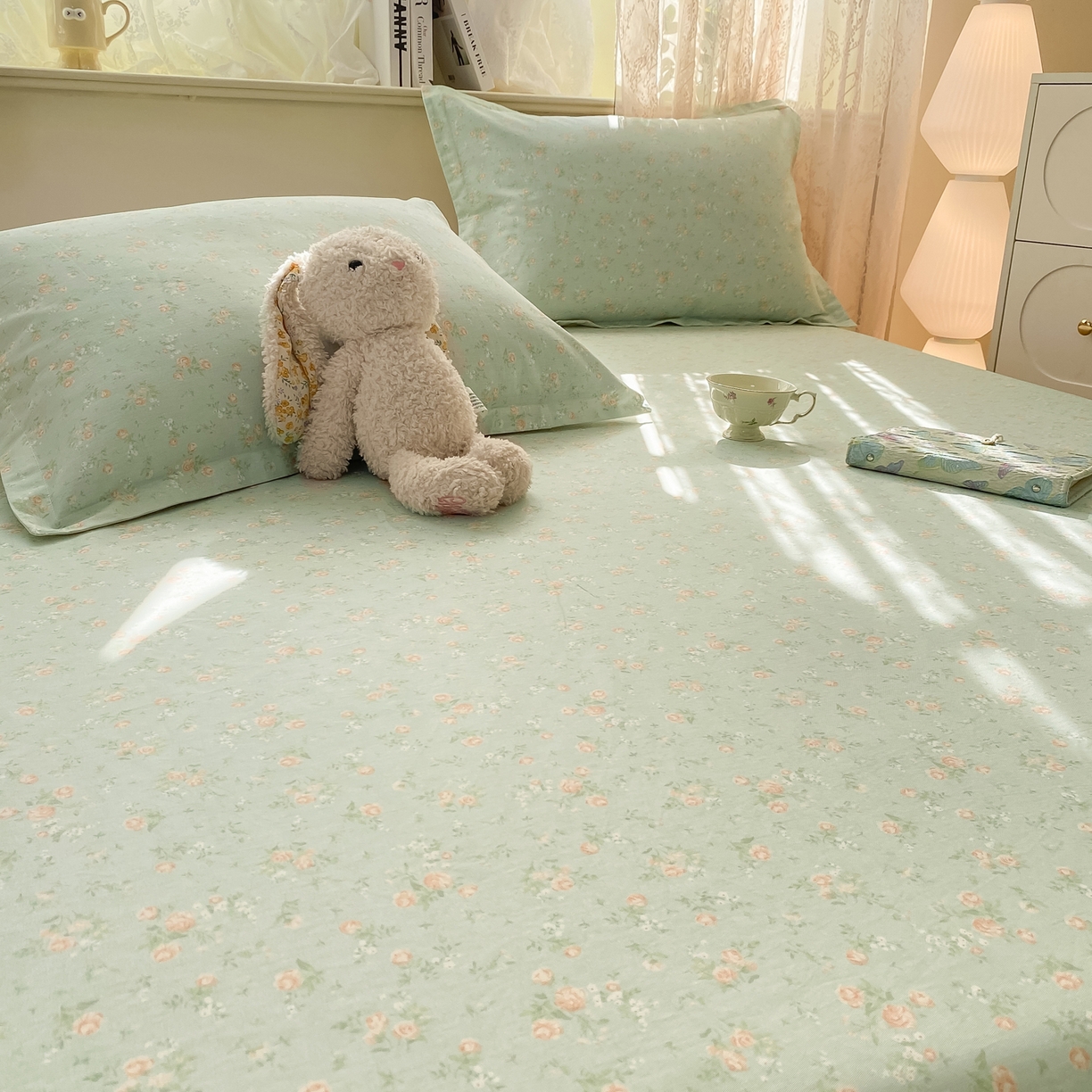 91家纺网 家纺一手货源 找家纺 女子家纺 2026新款全棉纯棉印花小清新系列单床笠单品床笠床笠单件 幽兰时光兰