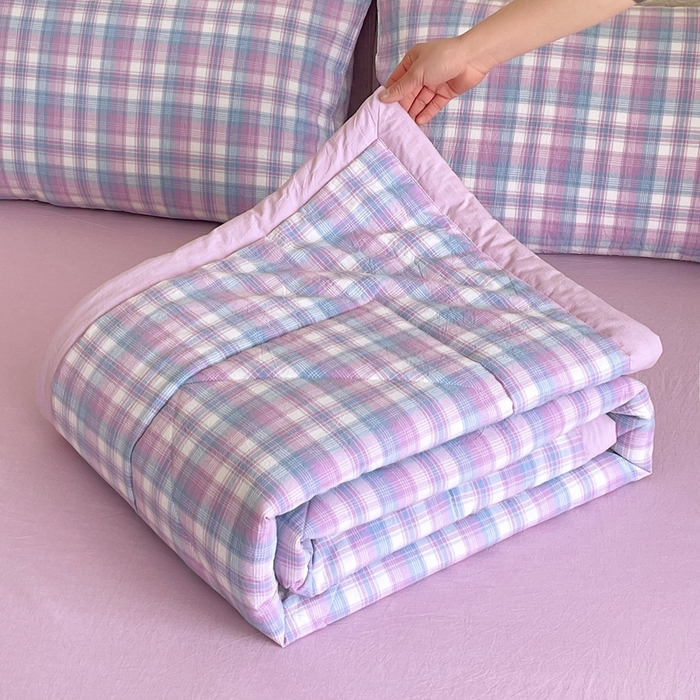 宝士康家纺 2026新款10A抗菌无印风单夏被/夏被四件套 被子被芯 云舒紫