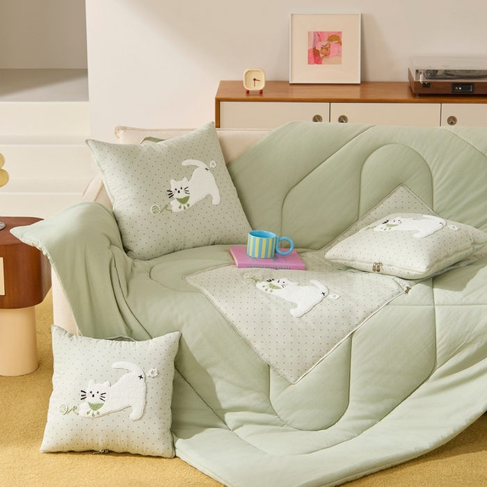 91家纺网 家纺一手货源 找家纺 （总）多米家居 2026新款会放屁的pupu猫抱枕被