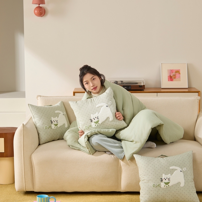 91家纺网 家纺一手货源 找家纺 （总）多米家居 2026新款会放屁的pupu猫抱枕被