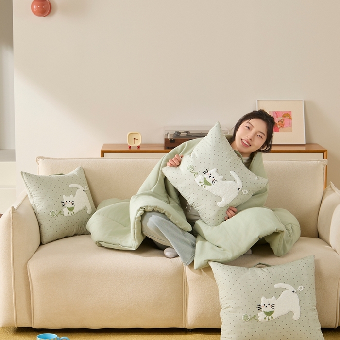 91家纺网 家纺一手货源 找家纺 （总）多米家居 2026新款会放屁的pupu猫抱枕被