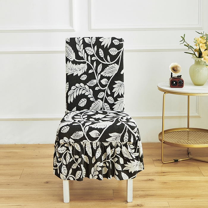 91家纺网 家纺一手货源 找家纺 逐日沙发套 2026新款提花系列-椅子套裙摆 素奢柳韵-月光白