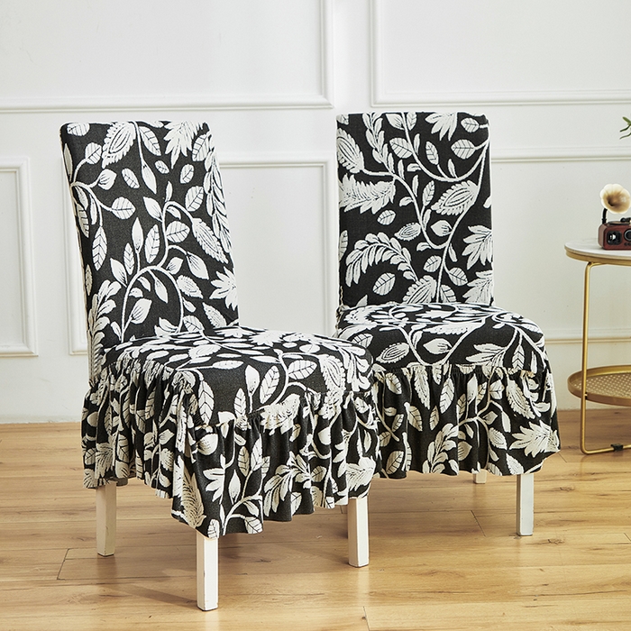 91家纺网 家纺一手货源 找家纺 逐日沙发套 2026新款提花系列-椅子套裙摆 素奢柳韵-月光白