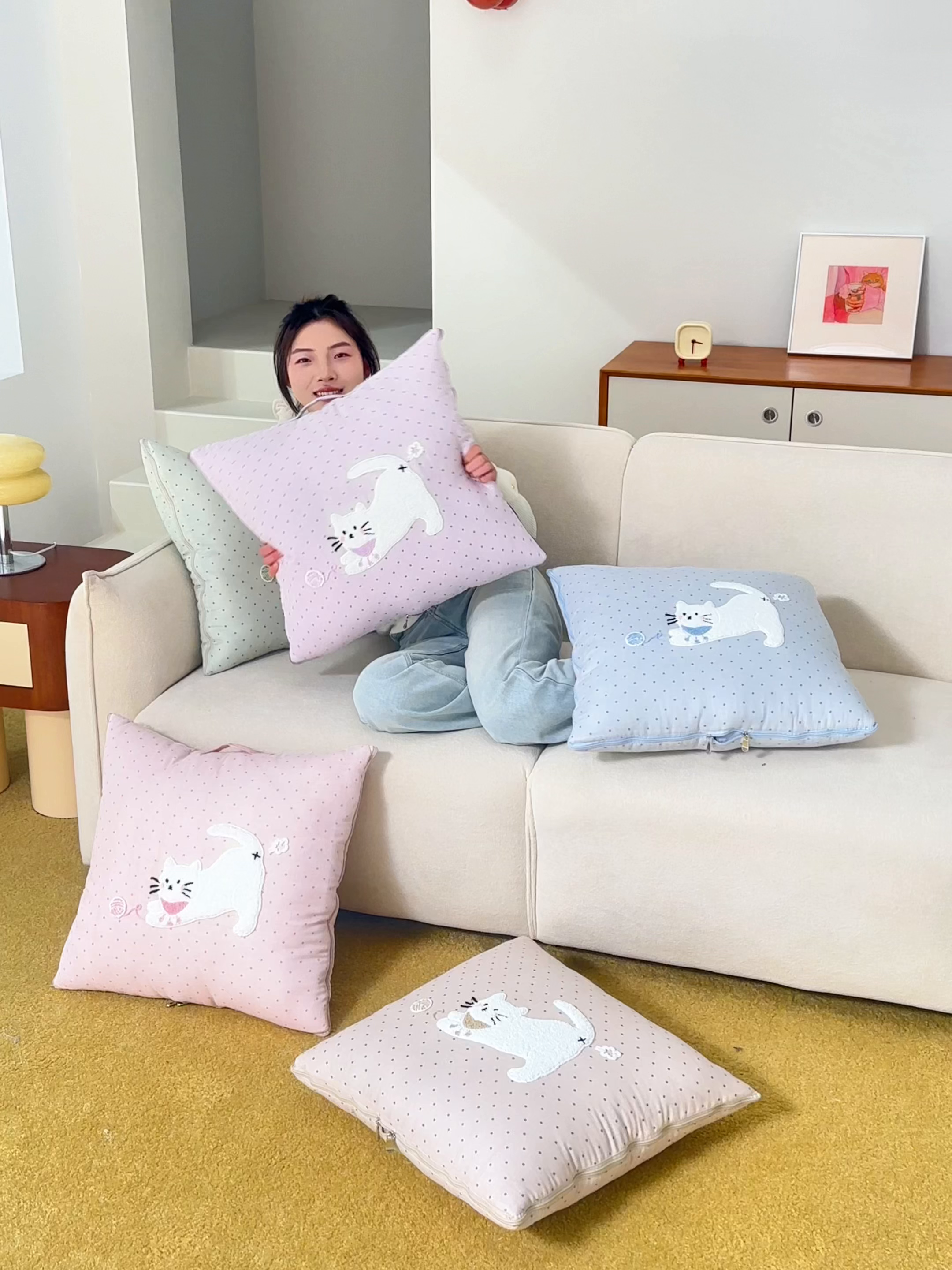 91家纺网 家纺一手货源 找家纺 （总）多米家居 2026新款会放屁的pupu猫抱枕被