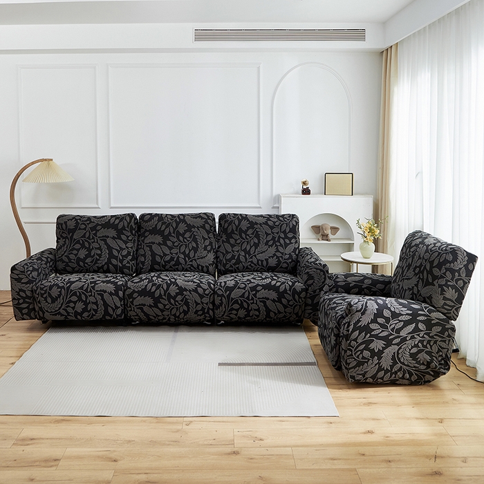 91家纺网 家纺一手货源 找家纺 逐日沙发套 2026新款提花系列-芝华仕 素奢柳韵-碳石灰