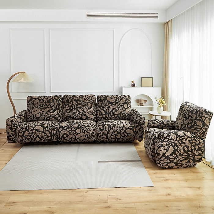 91家纺网 家纺一手货源 找家纺 逐日沙发套 2026新款提花系列-芝华仕 素奢柳韵-卡其色