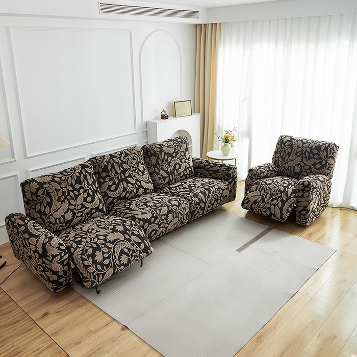 91家纺网 家纺一手货源 找家纺 逐日沙发套 2026新款提花系列-芝华仕 素奢柳韵-卡其色